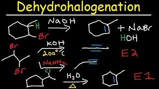 Dehydrohalogenation of Alkyl Halides Reaction Mechanism  E1 amp E2 [upl. by Ahrat595]