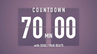 70 Minutes Countdown Timer Flip clock🎵  SOUL RampB Beats 🎧  Bells 🔔 [upl. by Gathard]