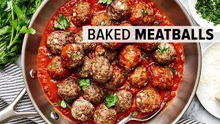 Easy Meatballs Recipe  in a homemade marinara sauce [upl. by Aneelak]