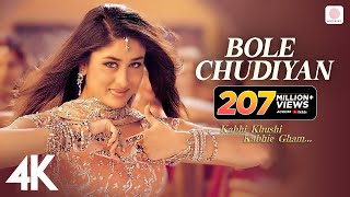 Bole Chudiyan  K3G  Amitabh Shah Rukh Kajol Kareena Hrithik  Udit Narayan  Karan Johar  4K [upl. by Danyette106]