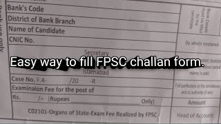 fpsc challan easy way to fill FPSC challan form [upl. by Sarah]