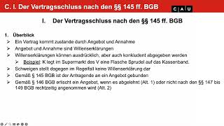 BGB AT – Folge 04 Vertragsschluss nach den §§ 145 ff BGB [upl. by Baumbaugh]