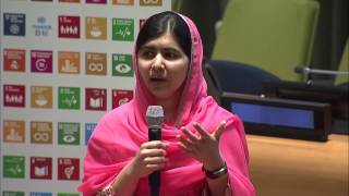 Malala Yousafzai UN Messenger of Peace conversation about girls education [upl. by Isac]