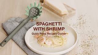 Spaghetti with shrimp  Quick Pasta Recipes Cooker  Recipes with Lékué [upl. by Donella257]