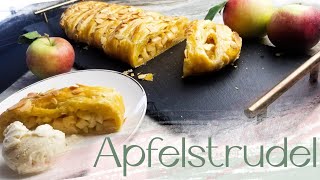 schnell und einfach Apfelstrudel mit Blätterteig fast and easy puff pastry apple strudel [upl. by Jessamyn]