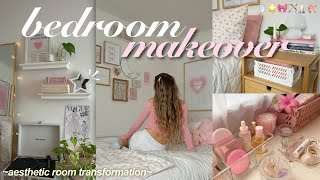 AESTHETIC ROOM MAKEOVER 🏹🪞🎀 pinterestinspired room transformation [upl. by Arlene242]