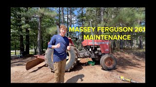 Massey Ferguson 261 Oil Fuel Filter Change [upl. by Lairbag]