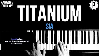 Sia  Titanium Karaoke LOWER KEY Slowed Acoustic Piano Instrumental Cover Lyrics [upl. by Dimitri]