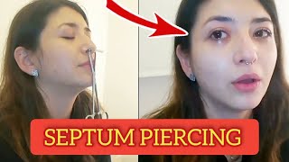 SEPTUM PIERCING  How to cry with nose piercing tutorial [upl. by Trotta]