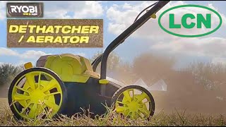 First Look RYOBI 18V Cordless DeThatcher  Aerator [upl. by Iarised]