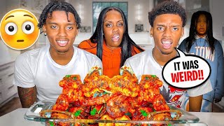 I WAS BEING FOLLOWED BY A FAN …😳 KING CRAB SEAFOOD BOIL MUKBANG I DESHELLED EXTRA SPICY [upl. by Adni]