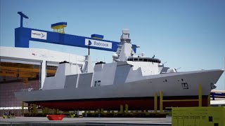 The first Type 31 frigates will launch from the new construction hall under construction at Rosyth [upl. by Snell]