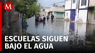 Inundaciones en Chalco retrasan inicio del ciclo escolar [upl. by Nealy]