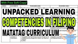 Unpacked Learning Competencies in Filipino  MATATAG Curriculum [upl. by Acinemod]