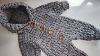 Crochet 69 How to crochet warm baby bodysuit Part 2 [upl. by Nnanerak279]