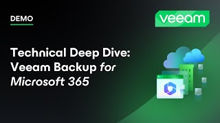 Technical Deep Dive Veeam Backup for Microsoft 365  Demo [upl. by Aehta]