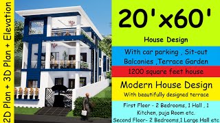 20X60 home plans  20 x 60 house plan with car parking20 by 60 house design20x60 house plans 3d 🏡 [upl. by Aillemac]