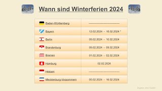 Wann sind Winterferien 2024 [upl. by Llenad]