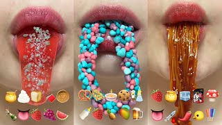 asmr 10 MINUTES FOR SLEEP EMOJI FOOD CHALLENGE mukbang eating sounds [upl. by Pryor838]