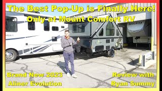 The Best PopUp is Finally Here New 2023 Aliner Evolution Review  Mount Comfort RV [upl. by Essirehc]