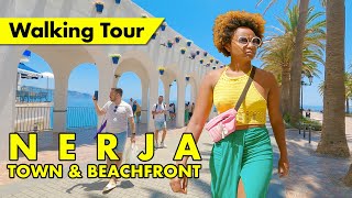 Nerja town amp beach in June  Costa del Sol Spain immersive virtual walking tour [upl. by Graehl]