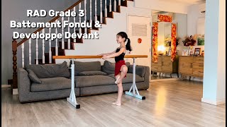 RAD Grade 3 Ballet  Battement Fondu amp Developpe Devant [upl. by Artek]