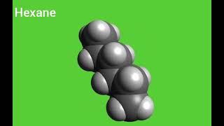 Hexane  3D structure organic molecules [upl. by Suivat]