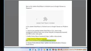 Fix Adobe Flash Player is blocked issue in Google Chrome on Windows 111087 [upl. by Goldia]