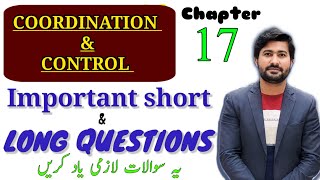 Coordination and control important questions  class 12 biology chapter 3 or 17 [upl. by Viridi327]