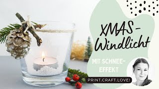 DIY WinterlichesWindlicht mit Schneeeffekt aus Zucker amp Haarspray weihnachten weihnachtsdeko [upl. by Ave]