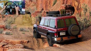 Nissan Patrol VS D90 Defender Off Road  BeamNG Drive Steering Wheel Gameplay [upl. by Hartill]