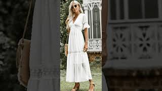 Vestito Bianco alla moda Boho [upl. by Hgeilhsa]