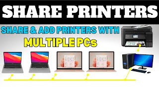 How to Install Add and Share Printer with Multiple Computers  Step by Step  Network Printer Share [upl. by Delly]