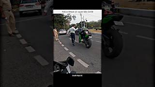 RajaDc77 Police vs Bikers😨 police Attack superbike shorts bike rider zx10r rajadc police [upl. by Eahsat]