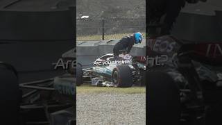 George Russell Crashes Out Of Qualifying [upl. by Anyalram]