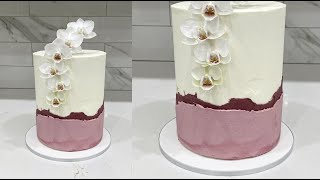 How to make a fault line cake with cascade flowers  Cake decorating tutorials  Sugarella Sweets [upl. by Sofer54]