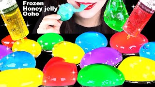 ASMR✨HOW TO MAKE FROZEN HONEY JELLY OOHO 얼린 꿀젤리 오호 만들기 EDIBLE WATER BLOBS GIANT POPPING BOBA 먹는물병 [upl. by Aillij]