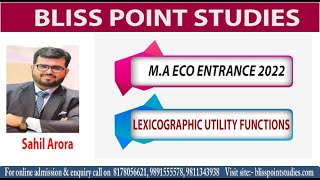 M A ECONOMICS ENTRANCE 2022  LEXICOGRAPHIC UTILITY FUNCTIONS [upl. by Bust]