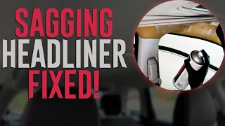 How to Fix Headliner in Car  4 Tips for Sagging Car Roof Lining Repair [upl. by Aierbma]