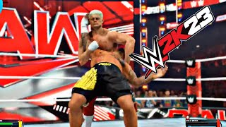 WWE 2K23  Cody Rhodes vs Solo Sikoa  Full Match on Monday Night Raw  WWE 2K23 GAMEPLAY [upl. by Ronda]