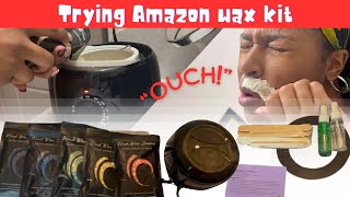 TRYING AN AMAZON WAX KIT REVIEW  my first home wax vlog [upl. by Jahn]