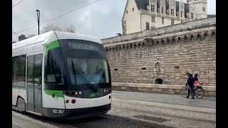 🇫🇷 Tram on the streets of Nantes in France [upl. by Buseck]