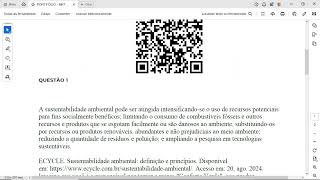 A sustentabilidade ambiental pode ser atingida intensificandose o uso de recursos potenciais para f [upl. by Ellennej]