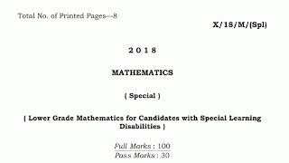 MBOSE Maths Question Paper class 10 2018 [upl. by Eseela]