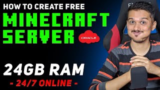 Create a Free Minecraft Server on Oracle Cloud  24GB RAM 247 Online [upl. by Arri]