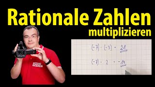 rationale Zahlen multiplizieren  ganz einfach erklärt  Lehrerschmidt [upl. by Fanechka]