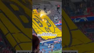 😳 INSÓLITO TIFO DEL PSG contra el escudo del Borussia Dormund  01  SergioIzquierd [upl. by Amekahs]