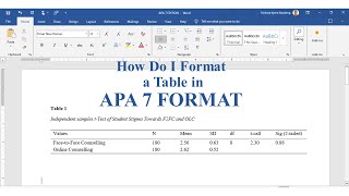 How do I format a table in APA 7 format  TechTricksGh [upl. by Nwahsad]