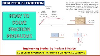 How to solve Friction Problems  Chapter 6 Friction  Engineers Academy [upl. by Nnanaej]