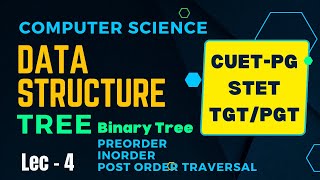 Data Strucure Lec 4  TREE  Binary Tree  Preorder Inorder Postorder Traversal  CUETPG TGTPGT [upl. by Akin]